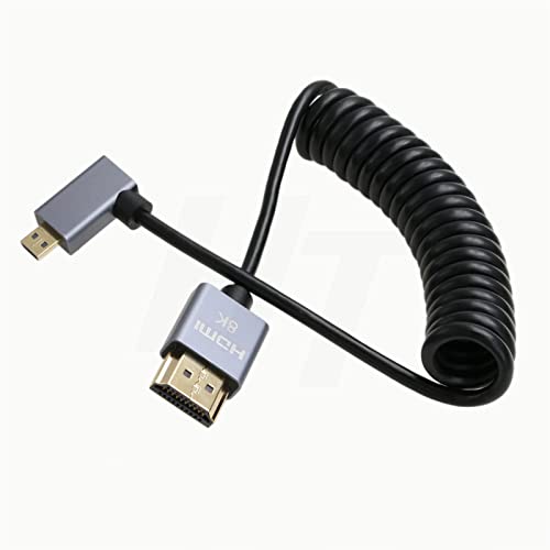 HangTon Micro HDMI auf rechtwinkliges HDMI 4K 8K Spiralkabel für Sony A6400 A7R Canon R5 R7 GH4 S5 Z50 Kamera ATOMOS Ninja V Portkeys Monitor Typ A D HDMI 2.1 HangTon Micro HDMI auf rechtwinkliges HDMI 4K 8K Spiralkabel für Sony A6400 A7R Canon R5 R7 GH4 S5 Z50 Kamera ATOMOS Ninja V Portkeys Monitor Typ A D HDMI 2.1 von HangTon