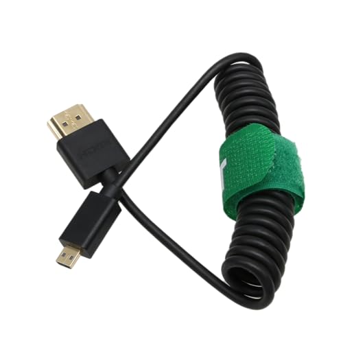 HangTon Micro HDMI zu HDMI 4K 60p 6K 8K Spiralkabel für Sony A7C A7R IV Canon R8 R10 R6 mkII XT4 Lumix S5 Kamera Ninja V Monitor DJI RS, HDMI 2.1 Typ A D Ultra HD von HangTon