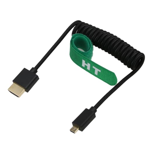 HangTon Micro HDMI zu HDMI 8K 4K 60p Geflochtenes Spiralkabel 30cm für Canon R8 R10 Sony A7C A7RIV Kamera ATOMOS Ninja V F5pro Monitor, Typ A D 2.1 HangTon Micro HDMI zu HDMI 8K 4K 60p Geflochtenes Spiralkabel 30cm für Canon R8 R10 Sony A7C A7RIV Kamera ATOMOS Ninja V F5pro Monitor, Typ A D 2.1 von HangTon