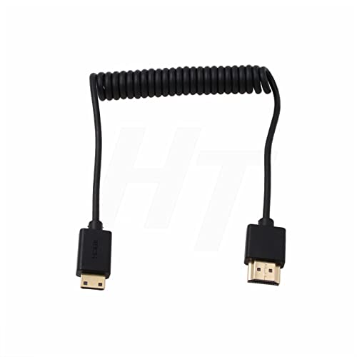 HangTon Mini HDMI auf HDMI 2.0 4K 60Hz Coiled Thin Cable for Sony Canon Panasonic Nikon DSLR Camera to Monitor TV von HangTon