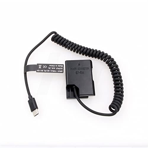 HangTon PD USB C Dummy Akku für Nikon P7800 DF D5600 D5300 D5200 D3100 Kamera EP-5A DC Koppler EN-EL14 von HangTon