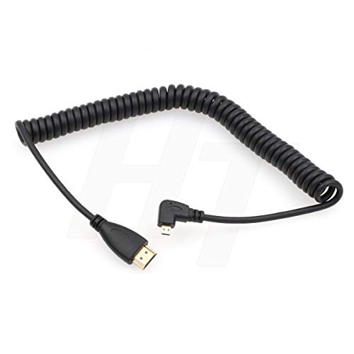 HangTon Spiralkabel für Handy, Tablet, Laptop, DV-Kamera, Computer-Monitor, links gewinkelt, 90 Grad, Micro-HDMI auf HDMI, HDTV, 1,2 m HangTon Spiralkabel für Handy, Tablet, Laptop, DV-Kamera, Computer-Monitor, links gewinkelt, 90 Grad, Micro-HDMI auf HDMI, HDTV, 1,2 m von HangTon