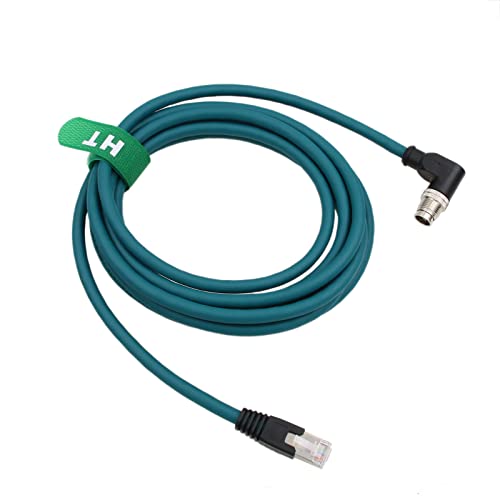 HangTon rechtwinkliges M12 8-poliges X-Code RJ45 Cat7e Ethernet-Kabel, geschirmtes High Flex Netzwerkkabel für industrielle Cognex-Kamera (1 m) von HangTon