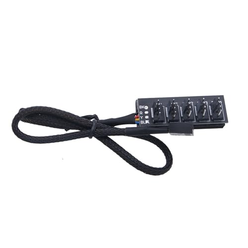 Hangsu Einstellbarer Lüfteradapter 5-Wege Splitter Für 4-polige Computer Motherboards Lüftersteuerung Mit 40 cm Nylonkabel Hangsu Einstellbarer Lüfteradapter 5-Wege Splitter Für 4-polige Computer Motherboards Lüftersteuerung Mit 40 cm Nylonkabel von Hangsu