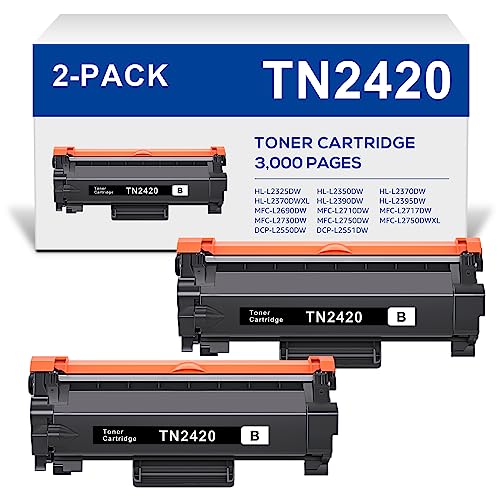 TN2420 TN-2420 Kompatibel für Toner Brother MFC L2710DW TN2420 TN 2420 TN2410 TN-2410 für MFC-L2710DW HL-L2350DW MFC-L2710DN DCP-L2530DW HL-L2375DW HL-L2310D MFC-L2750DW HL-L2370DN MFC-L2730DW 2 Black von Hanink