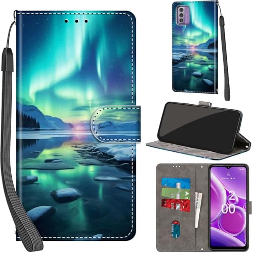 Handyhülle für Nokia G42 5G Hülle PU Leder Schutzhülle Klappbar mit Kartenfach Ständer Handytasche mit Kameraschutz Flip Case Klapphülle für Nokia G42 5G, Schneeberg von Haninsuze