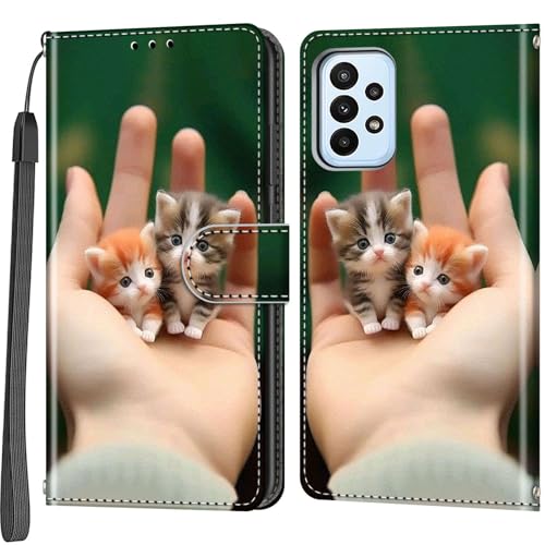 Handyhülle für Samsung Galaxy A23 4G / A23 5G Hülle, Magnetische Stoßfeste Flip Leder Schutzhülle Klapphülle, Katze Handyhülle für Samsung Galaxy A23 4G / A23 5G Hülle, Magnetische Stoßfeste Flip Leder Schutzhülle Klapphülle, Katze von Haninsuze
