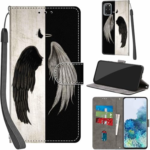 Handyhülle für Samsung Galaxy S20 Plus Hülle PU Leder Schutzhülle Klappbar mit Kartenfach Ständer Handytasche mit Kameraschutz Flip Case Klapphülle für Samsung S20 Plus, Flügel von Haninsuze