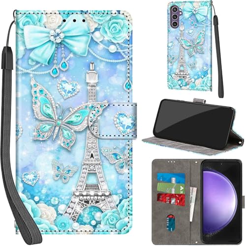 Handyhülle für Samsung Galaxy S23 FE 5G Hülle PU Leder Schutzhülle Klappbar mit Kartenfach Ständer Handytasche mit Kameraschutz Flip Case Klapphülle für Samsung S23 FE 5G, Turm Handyhülle für Samsung Galaxy S23 FE 5G Hülle PU Leder Schutzhülle Klappbar mit Kartenfach Ständer Handytasche mit Kameraschutz Flip Case Klapphülle für Samsung S23 FE 5G, Turm von Haninsuze