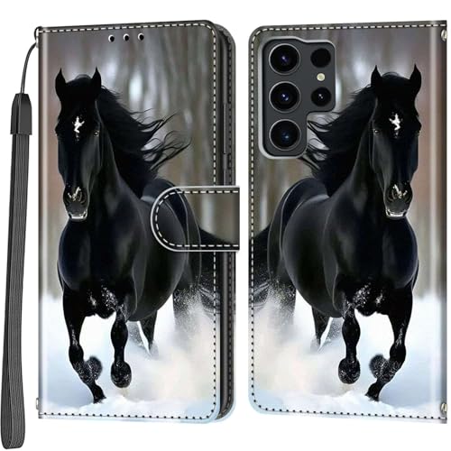 Handyhülle für Samsung Galaxy S24 Ultra Hülle, Magnetische Stoßfeste Flip Leder Schutzhülle Klapphülle, Pferd Handyhülle für Samsung Galaxy S24 Ultra Hülle, Magnetische Stoßfeste Flip Leder Schutzhülle Klapphülle, Pferd von Haninsuze