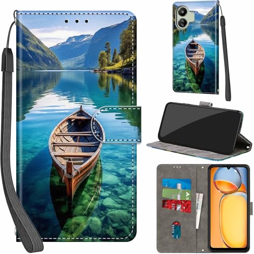 Handyhülle für Xiaomi 13C Hülle PU Leder Schutzhülle Klappbar mit Kartenfach Ständer Handytasche mit Kameraschutz Flip Case Klapphülle für Redmi 13C 4G/5G, Boot Handyhülle für Xiaomi 13C Hülle PU Leder Schutzhülle Klappbar mit Kartenfach Ständer Handytasche mit Kameraschutz Flip Case Klapphülle für Redmi 13C 4G/5G, Boot von Haninsuze