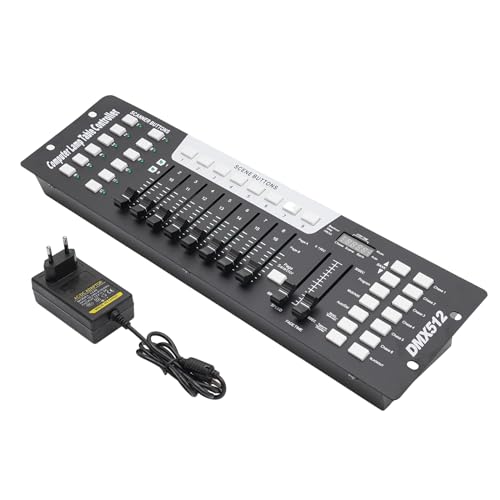 Hanmorfarbi DMX Controll Lichtmischpult, 192 CH DMX 512 DJ Controller mit Eingebautem Akku, DMX Controller, DMX Mischpult für Bühnenbeleuchtung, DJs, Moving Heads, Bars, Discos, Live Shows, Parties von Hanmorfarbi