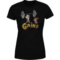 Familie Feuerstein Distressed Bam Bam Gains Damen T-Shirt - Schwarz - XL von Hanna Barbera