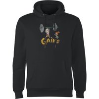 Familie Feuerstein Distressed Bam Bam Gains Hoodie - Schwarz - L von Hanna Barbera