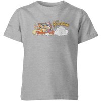 Familie Feuerstein Family Car Distressed Kinder T-Shirt - Grau - 3-4 Jahre von Hanna Barbera