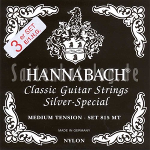 Hannabach 652529 Saiten für Klassikgitarre Seire 815 Medium Tension Silver Special - 3er Diskant von Hannabach