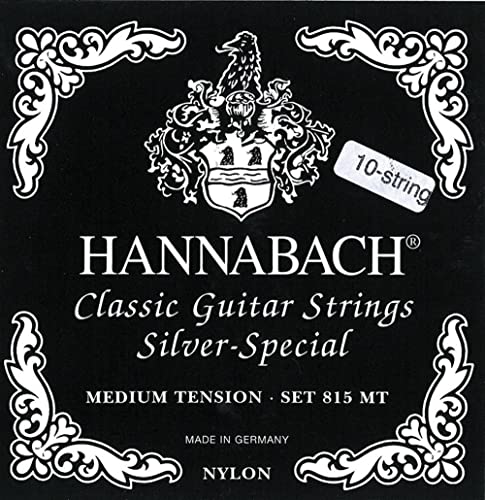 Hannabach 652615 Klassikgitarrensaiten Serie 815 für 8/10 saitige Gitarren / Medium Tension Silver Special - A5 von Hannabach