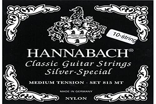 Hannabach 652619 Klassikgitarrensaiten Serie 815 für 8/10 saitige Gitarren / Medium Tension Silver Special - H/B9 von Hannabach