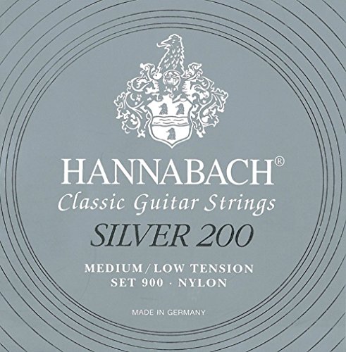 Hannabach 652660 - 10x 3er Bass-Satz Klassikgitarrensaiten Serie 900P Medium/High Tension ProfiPack Silver 200 - 9007PMHT von Hannabach