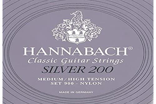 Hannabach 652668 Klassikgitarrensaiten Serie 900 Medium / High Tension Silver 200 - 3er Bass von Hannabach