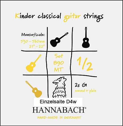 Hannabach 653074 Klassikgitarrensaiten Serie 890 1/2 Kindergitarre Mensur: 53-56cm - D4w von Hannabach