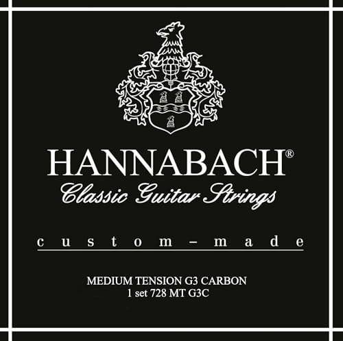 Hannabach Klassikgitarrensaiten Serie 728 Medium Tension Custom Made G3 Carbon - Satz mit G3 Carbon - 728MTG3C von Hannabach