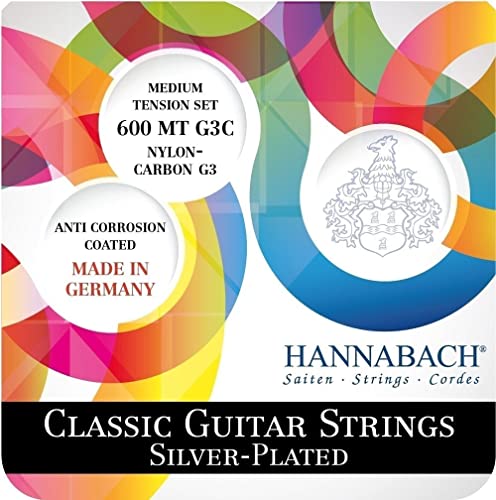 Hannabach Klassikgitarre-Saiten Satz 600 G3C G3 CARBON Medium Tension, 600MTG3C von Hannabach