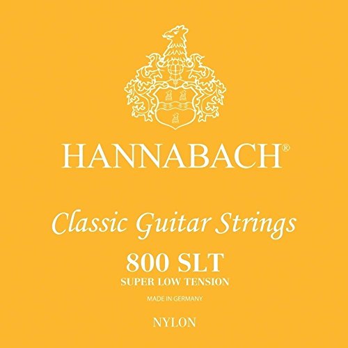 Hannabach Klassikgitarre-Saiten Serie 800 Super Low Tension versilbert Komplettsatz, 800SLT, Saiten für Gitarre (versilberter Kupferdraht, niedrige Spannung, für Konzertgitarren zum Einstieg) von Hannabach