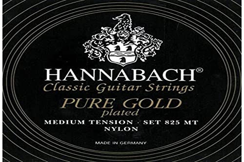 Hannabach Klassikgitarrensaiten Serie 825 Medium Tension Spezialvergoldung - 3er Bass Satz von Hannabach