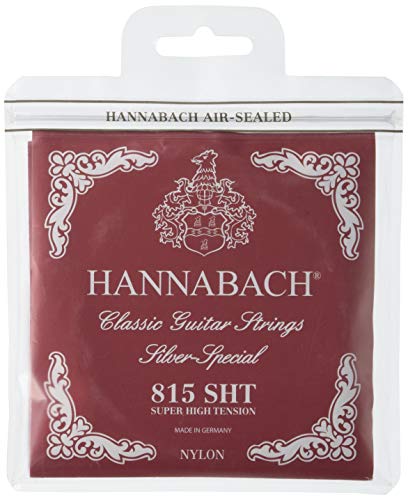 Hannabach Saiten für Klassikgitarre Serie 815 Satz Super High Tension, Gitarrensaite (hochwertig, Allzweck-Saite für klassische Gitarre, Made in Germany), Rot von Hannabach