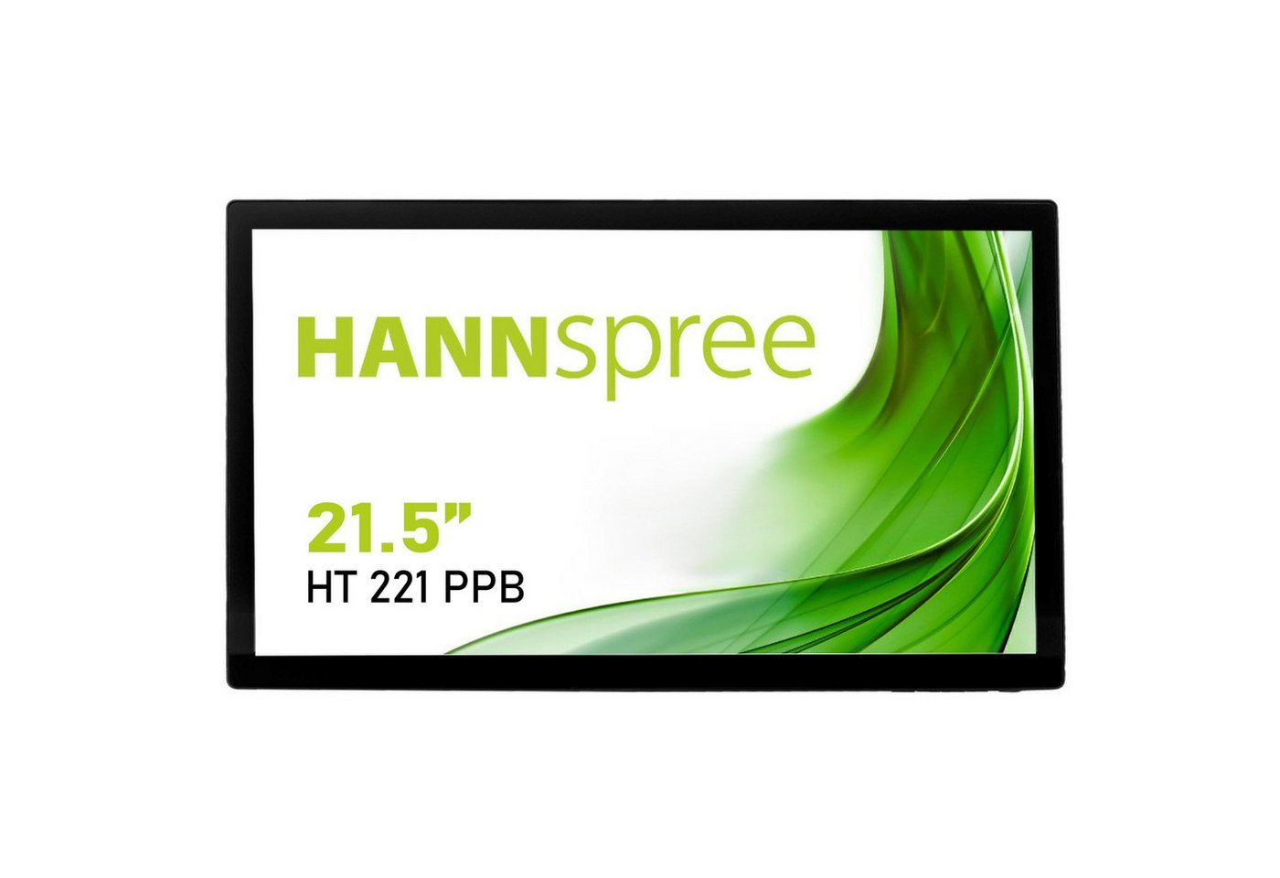 Hannspree 54.6cm (21,5) HT221PPB 16:9 M-TOUCH HDMI+DP TFT-Monitor (1920 x 1080 px, Full HD, 4 ms Reaktionszeit, 60 Hz, VA, Touchscreen, Eingebautes Mikrofon, Lautsprecher, Kopfhörerbuchse) von Hannspree