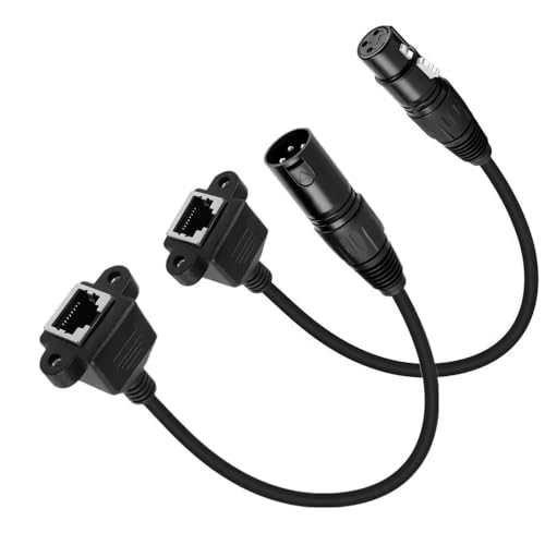 Hanprmeee 3-poliger XLR-auf-RJ45-Adapter, RJ45-auf-XLR-DMX-Kabel, für DMX-CON Controller-Serie, Bühnen- und Aufnahmestudio, 2 Stück Hanprmeee 3-poliger XLR-auf-RJ45-Adapter, RJ45-auf-XLR-DMX-Kabel, für DMX-CON Controller-Serie, Bühnen- und Aufnahmestudio, 2 Stück von Hanprmeee