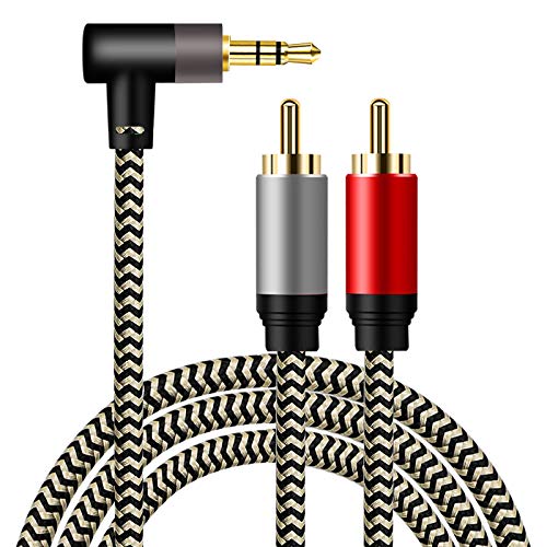 Hanprmeee Adapterkabel 3,5 mm auf 2 Cinch-Stecker Audio Stereo Kabel 90 Grad rechtwinklig für Verbindung zwischen Smartphone, MP3 Player, Tablet mit Lautsprecher, Verstärker, Heimkino usw., 0,5 m Hanprmeee Adapterkabel 3,5 mm auf 2 Cinch-Stecker Audio Stereo Kabel 90 Grad rechtwinklig für Verbindung zwischen Smartphone, MP3 Player, Tablet mit Lautsprecher, Verstärker, Heimkino usw., 0,5 m von Hanprmeee