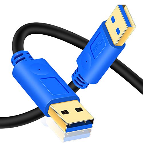 Hanprmeee Kabel USB 3.0 Stecker auf Stecker, 5 Gbit/s Kabel für Festplatten, Lautsprecher, Computer, Blu-Ray-Player, DVD, PC-Kühlung (2 m) von Hanprmeee