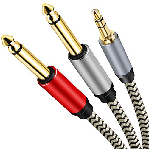 Hanprmeee Professionelles AUX-Kabel 3,5 mm Stecker auf Doppel 6,35 mm Stecker Monokabel Nylon für Smartphone Tablet PC Kopfhörer Lautsprecher Verstärker Audio DVD-Player etc 10 m Hanprmeee Professionelles AUX-Kabel 3,5 mm Stecker auf Doppel 6,35 mm Stecker Monokabel Nylon für Smartphone Tablet PC Kopfhörer Lautsprecher Verstärker Audio DVD-Player etc 10 m von Hanprmeee