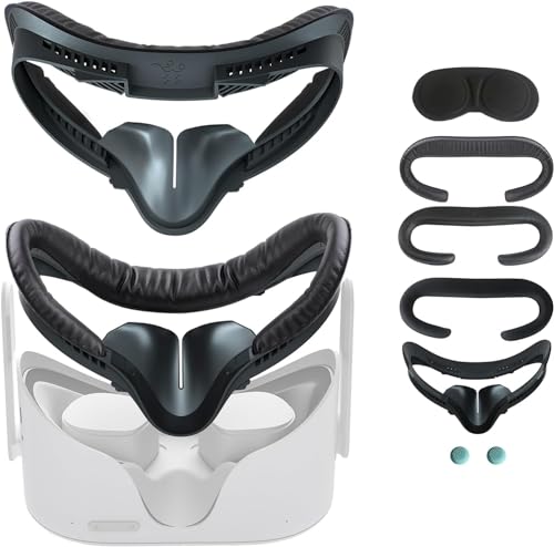 6-in-1 Set VR Face Pad for Oculus Quest 2, Fitness Facial Interface Bracket, 3pcs Foam Cushion, Anti-fogging Sweatproof Face Cover for Oculus Quest 2 Accessories Replacement, Air-Circulation Design 6-in-1 Set VR Face Pad for Oculus Quest 2, Fitness Facial Interface Bracket, 3pcs Foam Cushion, Anti-fogging Sweatproof Face Cover for Oculus Quest 2 Accessories Replacement, Air-Circulation Design von Hanpusen