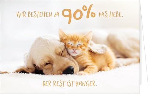 Hanra Grußkarte Hund und katze mit Text, 11,5x17 cm, Spruchkarte, von Hanra