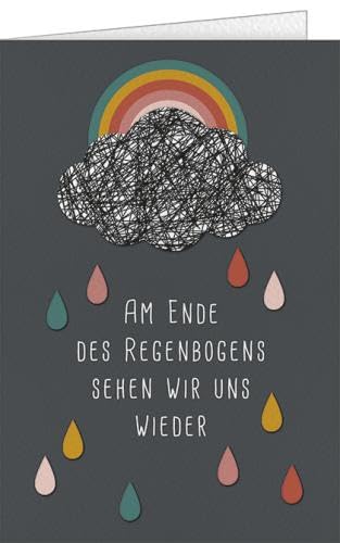 Hanra Grußkarte mit einer Wolke und einem traurigen Text, Trauer, Trauerkarte, 11,5x17 cm von Hanra
