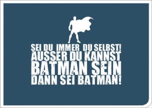 Hanra Postkarte mit einem Batman Spruch, Spruch, Lustig, Postkarte, Gute Laune, Geburtstag, Geschenkkarte 10,5x14,8 cm von Hanra