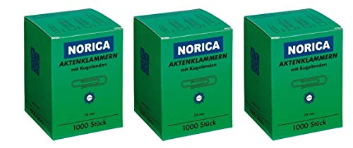 Norica 2210 - Briefklammern mit Kugelenden, verzinkt, 24 mm (3000 Stück) von Hansa Toy