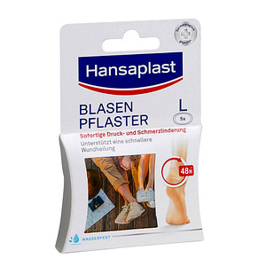 Hansaplast Blasenpflaster L 48584-00007-25 transparent 5,8 x 3,4 cm, 5 St. von Hansaplast