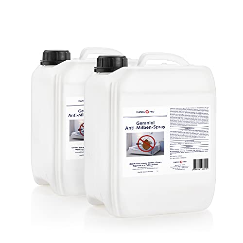 HANSE PRO Geraniol Anti-Milben-Mittel, 2 x 5 Liter Kanister I Hausstaub-Milben-Spray I Milbenschutz I hochwirksames Spray gegen Milben & Bettwanzen I Hausstaubmilben-Allergie I Milben-Bekämpfung HANSE PRO Geraniol Anti-Milben-Mittel, 2 x 5 Liter Kanister I Hausstaub-Milben-Spray I Milbenschutz I hochwirksames Spray gegen Milben & Bettwanzen I Hausstaubmilben-Allergie I Milben-Bekämpfung von Hanse Pro