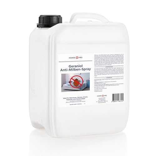 HANSE PRO Geraniol Anti-Milben-Spray, 1 x 5000 ml I Hausstaub-Milben-Spray I Milbenschutz I Mittel gegen Bettwanzen & Milben I Hausstaubmilben-Allergie I Milben-Bekämpfung (1 x 5 Liter) von Hanse Pro