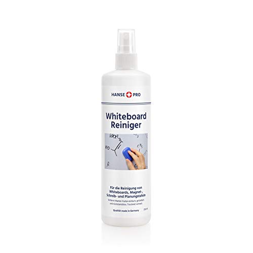 HANSE PRO Whiteboardreiniger, 1 x 250 ml I Cleaner I Löscher I Zubehör I Tafel-Reiniger I Flipchart I Spray I Reinigung und Pflege I in praktischer Pump-Spray-Flasche von Hanse Pro