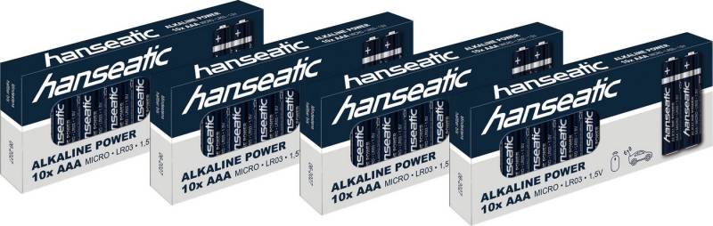 Hanseatic 40er Pack Alkaline Power, AAA Micro Batterie, LR03 (40 St), bis zu 5 Jahren Lagerfähigkeit von Hanseatic