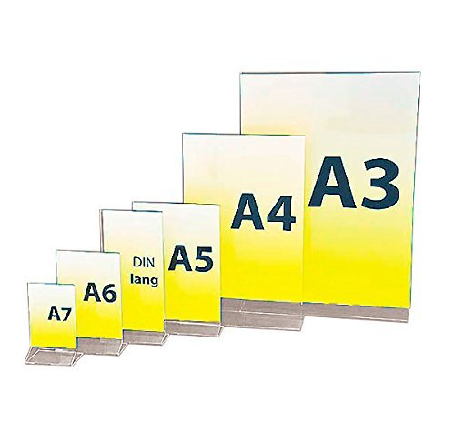5 Stück Hansen Werbeaufsteller / Tischaufsteller / Z-Aufsteller / Z-Ständer aus Acryl / Acrylglas, Format: DIN A3 Hochformat von Hansen Werbetechnik