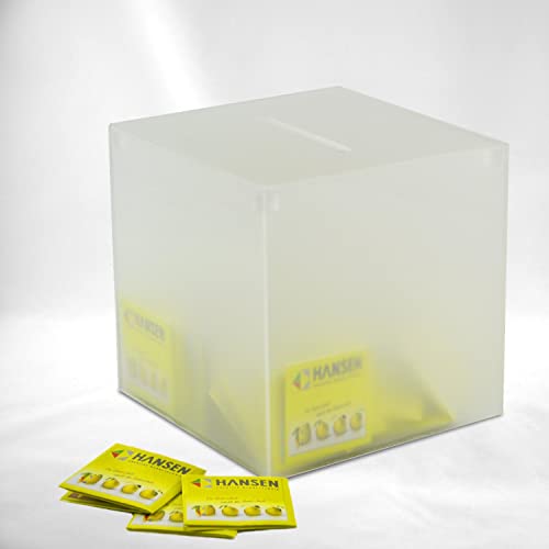 Hansen Losbox Milchglas (opal/leicht durchscheinend) / Einwurfbox/Spendenbox/Sammelbox/Aktionsbox aus Acryl/Acrylglas/Plexi 300x300x300 mm von Hansen Werbetechnik