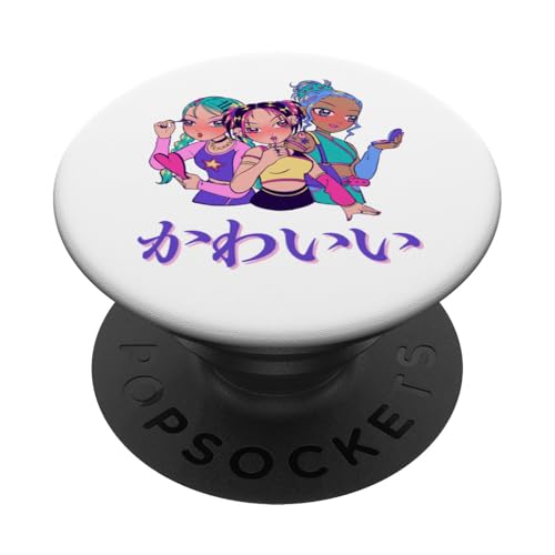 Kawaii (bedeutet niedlich) Anime Girl Japanische Kunst PopSockets Klebender PopGrip von HansenPrint