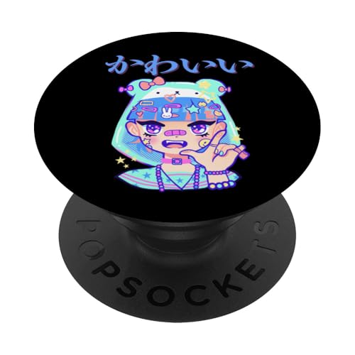 Kawaii (bedeutet niedlich) Anime Girl Japanische Kunst PopSockets Klebender PopGrip von HansenPrint
