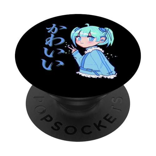 Kawaii (bedeutet niedlich) Anime Girl Japanische Kunst PopSockets Klebender PopGrip von HansenPrint